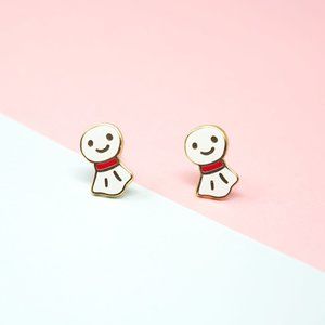 Handcrafted Red TeruTeru Bōzu Enamel Stud Earrings
